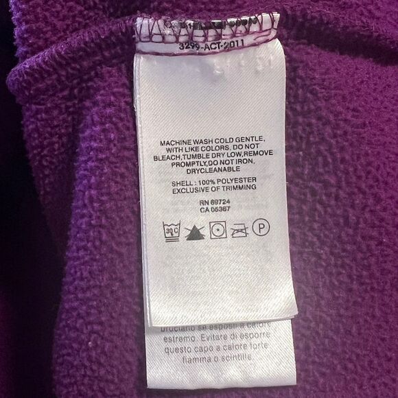 Columbia Jacket Women's Purple Fleece Full Zip Mock Neck Medium Zippered Pocket - Picture 6 of 11